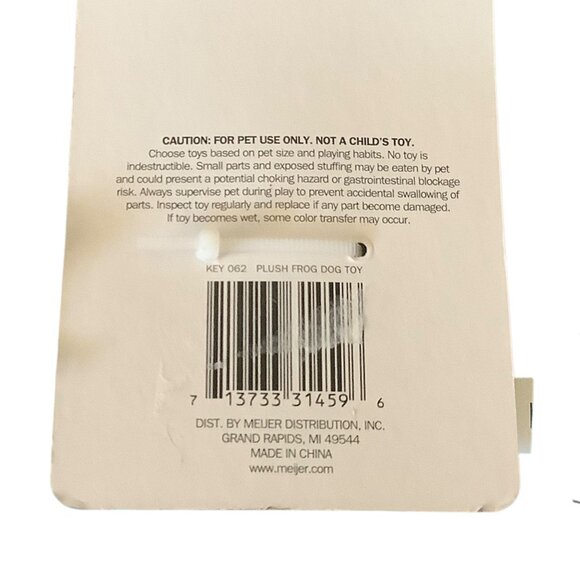 Meijer Lil Pipsqueaks Plush Frog Dog Toy 5" Green & Blue For Small Dogs NEW - Picture 3 of 4